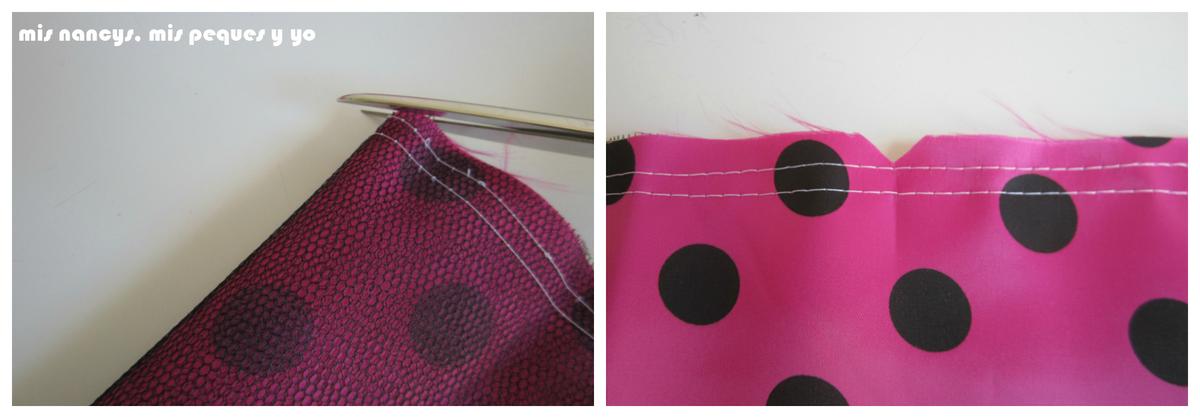 mis nancys, mis peques y yo, Tutorial falda fruncida con tul para Nancy y niñas, marcar piquete en el centro