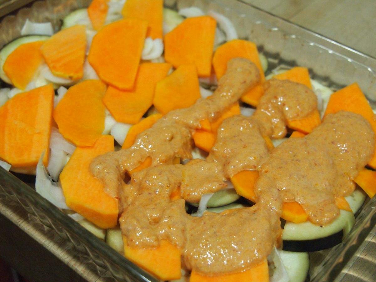 preparado de verduras para horno