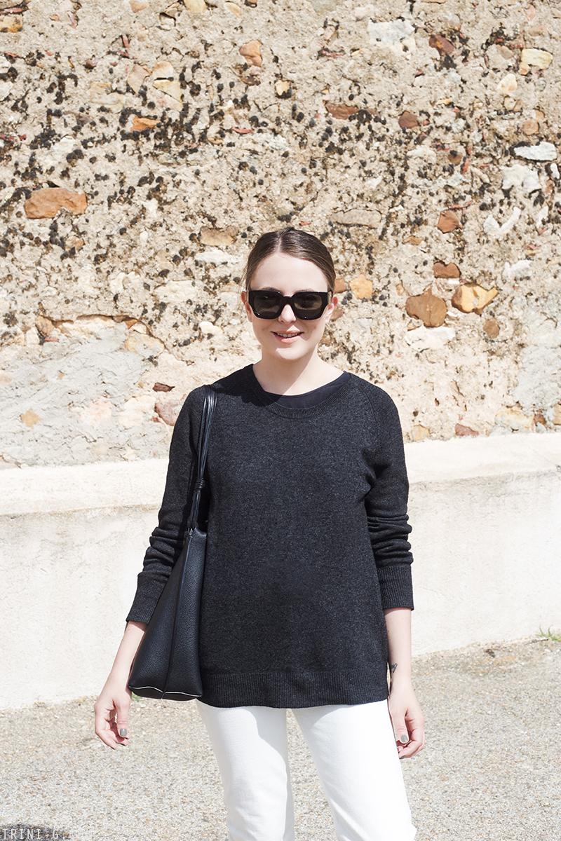 Trini | The Row jeans Manolo Blahnik slides