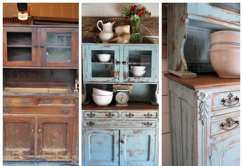 mueble recuperado con efecto chippy