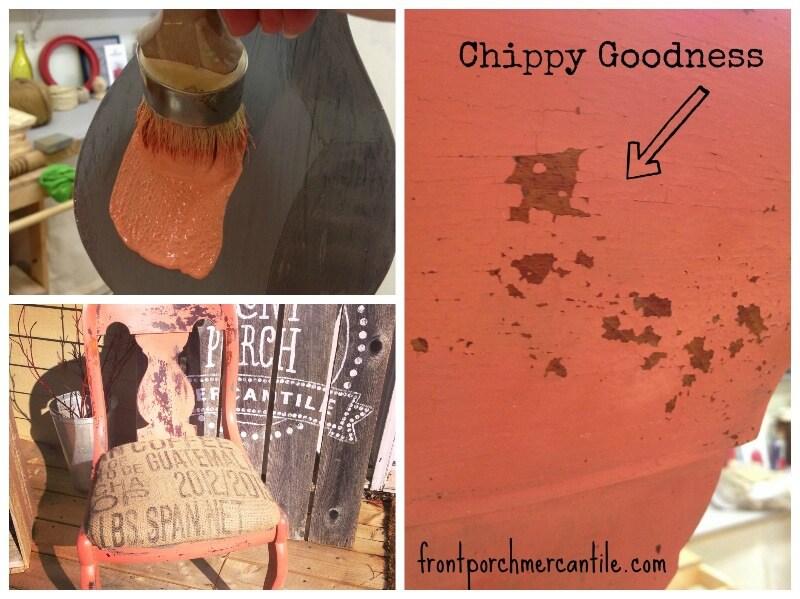 cómo crear un efecto chippy con milk paint y aceite de cáñamo