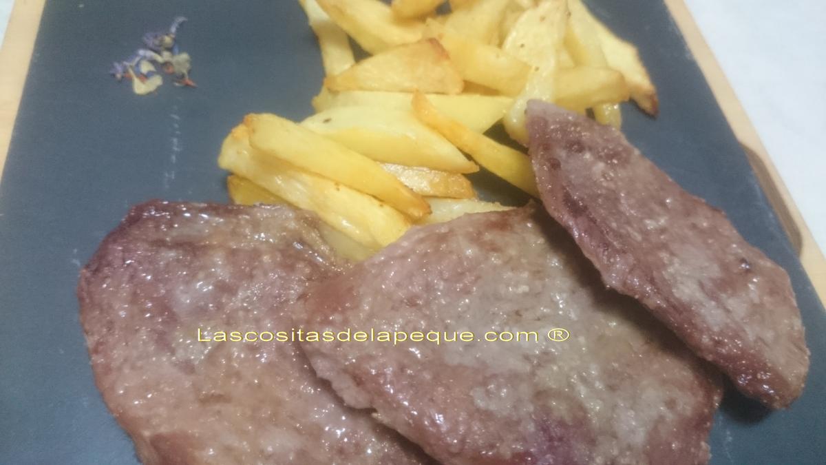 Patatas fritas y Presa Iberica en freidora sin aceite de Jocca2