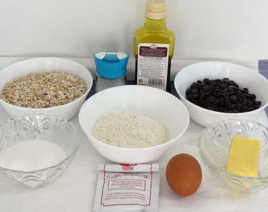 Galletas de avena con chips de chocolate