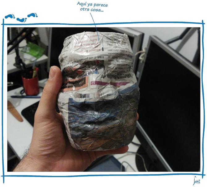 DIY tercer paso: papel maché