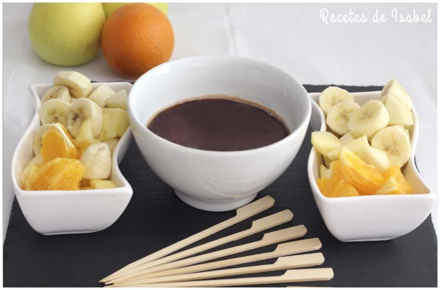 Fondue de chocolate con frutas