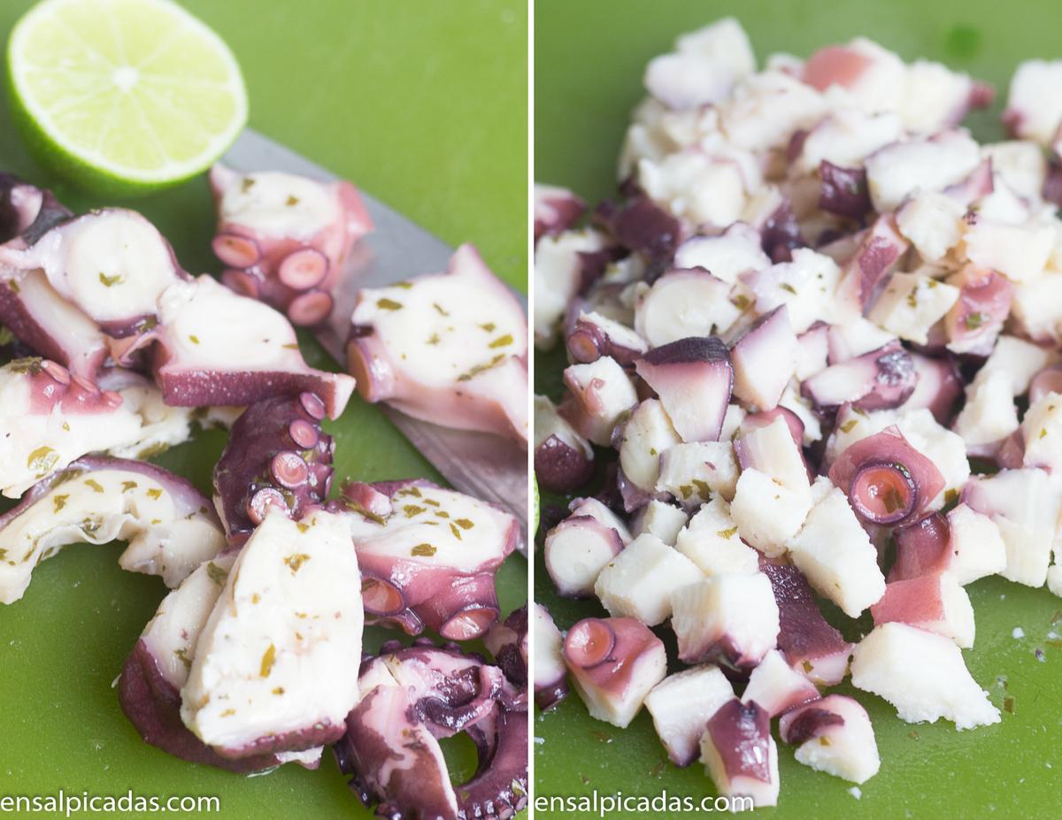 Receta de Ensalada de Pulpo con Pulpo pre-cocido.