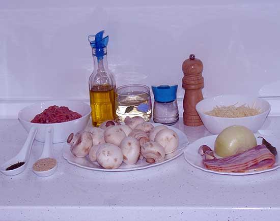 Champiñones rellenos de carne