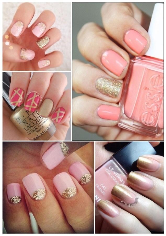 como decorar uñas doradas