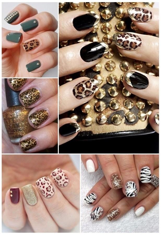 uñas doradas espejo