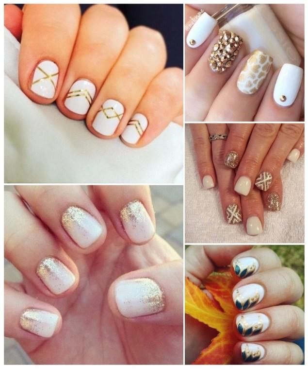 estilos de uñas doradas