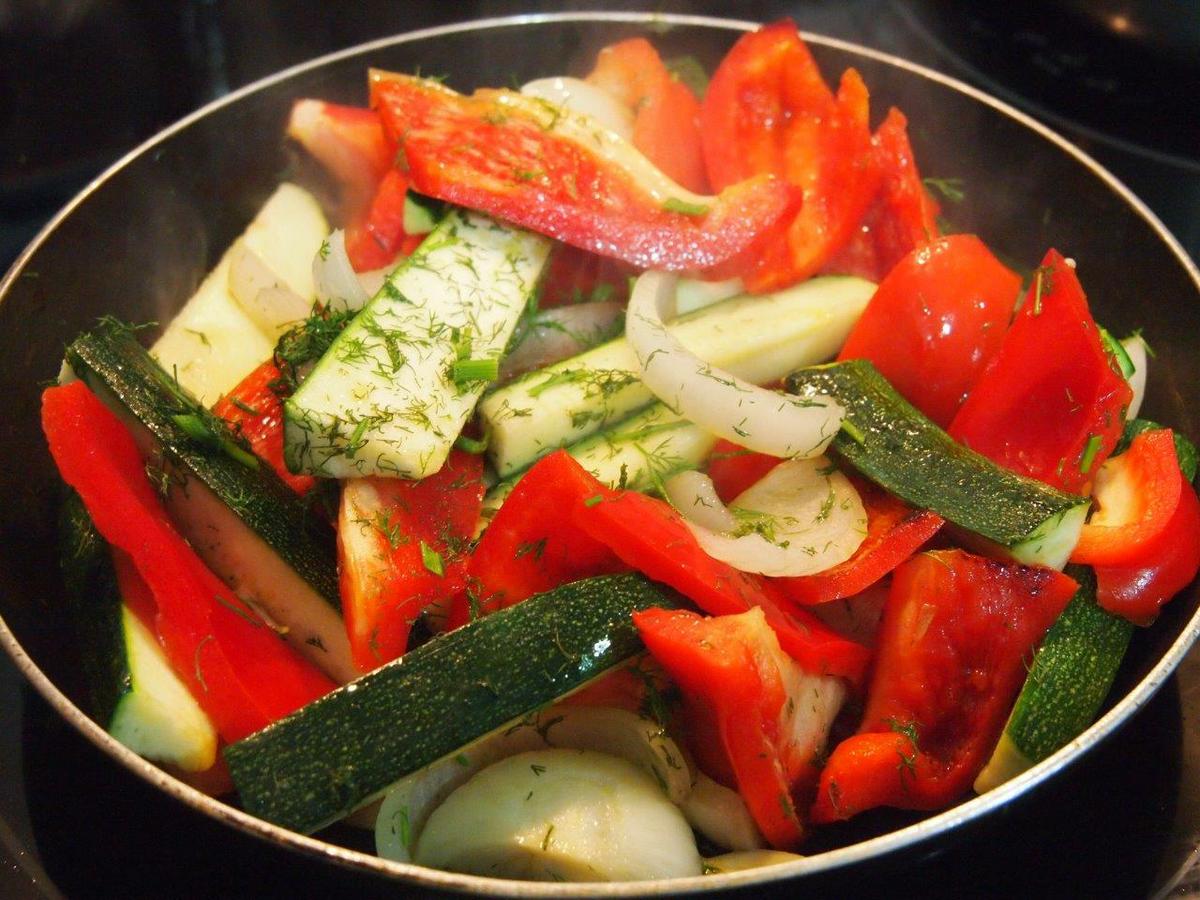 Sartén de verduras para arreglo mallorquín