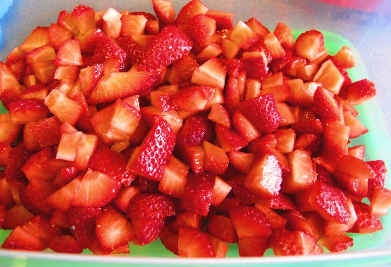 fresas cortadas