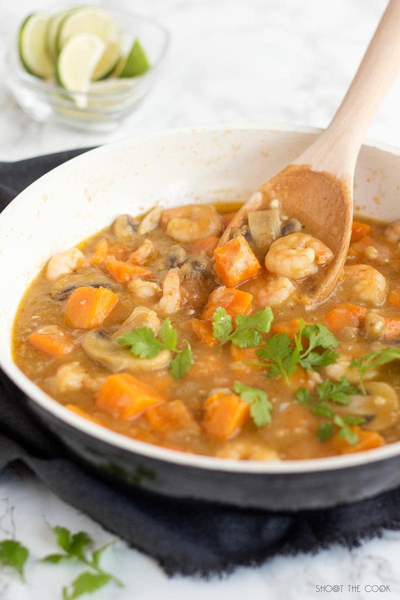 Curry verde de gambas