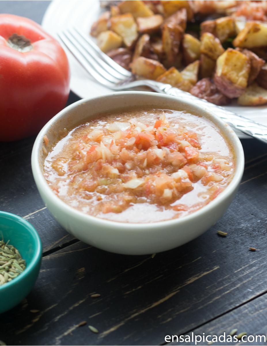 Receta de Chimichurri de tomates.