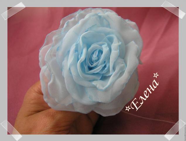 rosa de organza paso a paso