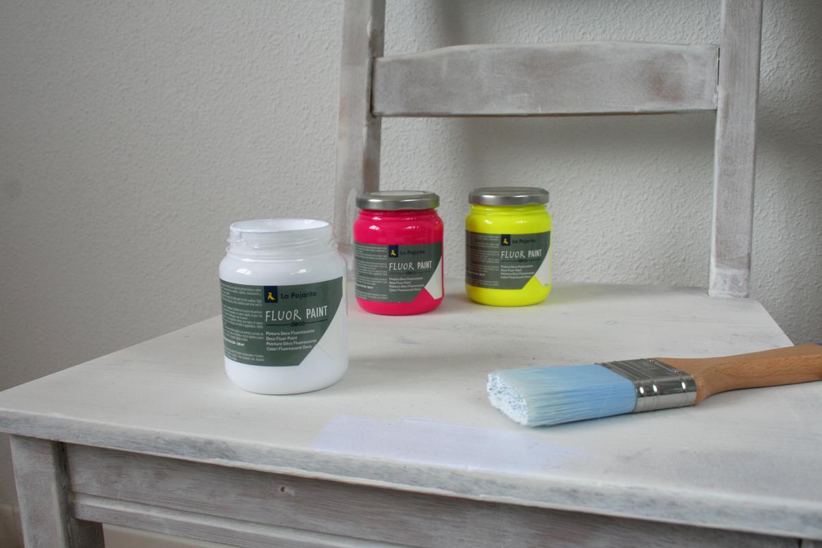 Escritorio reformado con pintura Fluor Paint La Pajarita. Fluor furniture. Muebles fluor. Desafío Handbox