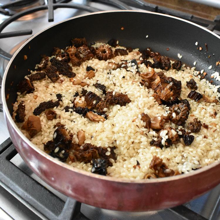 Risotto con morillas receta