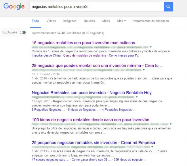 captura google negocios rentables poca inversion