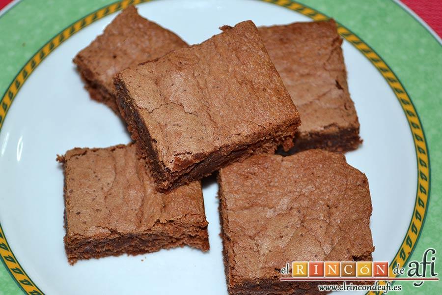 Brownie de Nutella, sugerencia de presentación