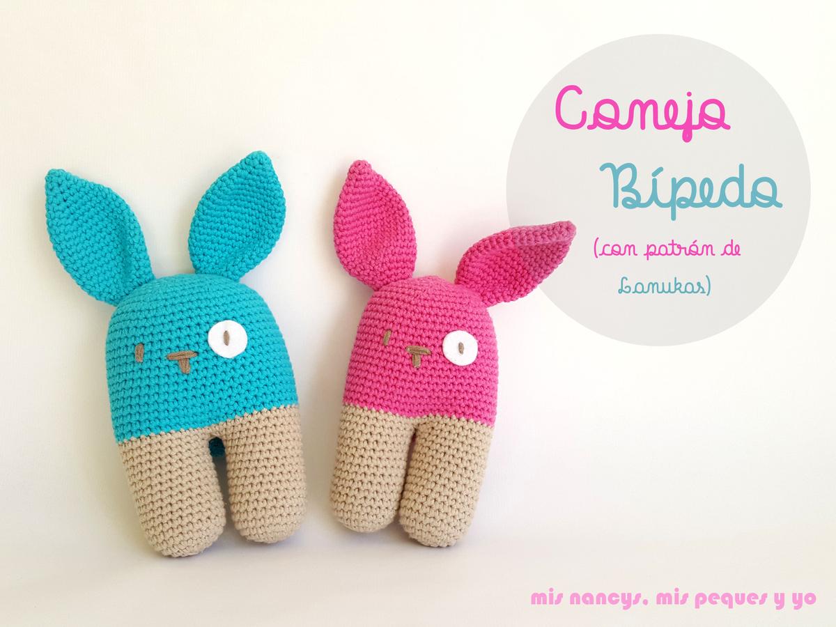 mis nancys, mis peques y yo, conejo bípedo amigurumi