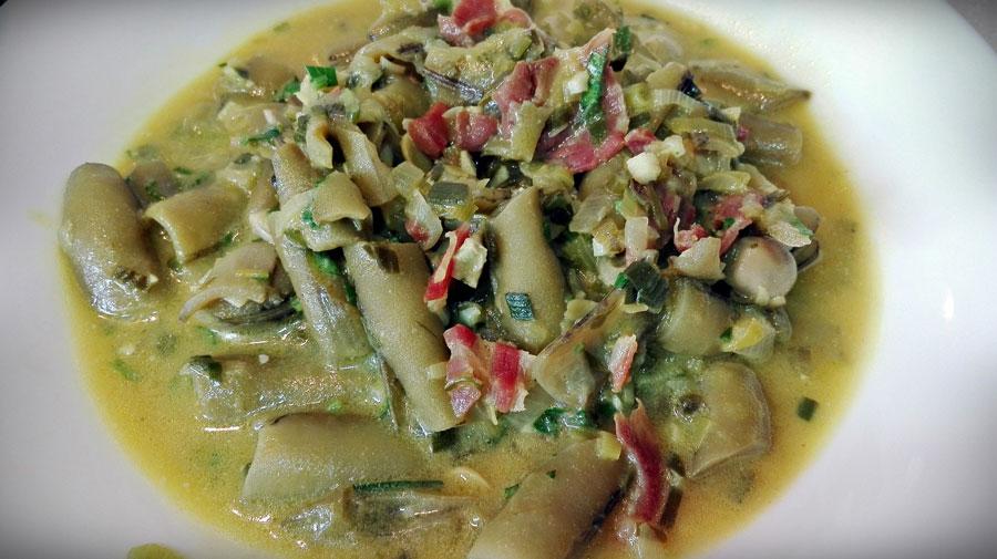 Receta habas ajos frescos