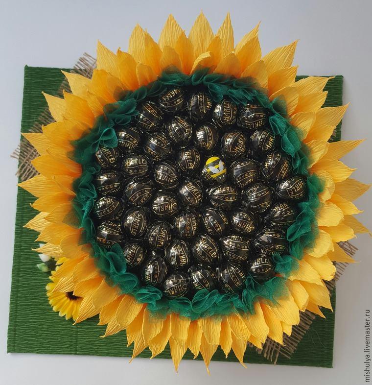 girasol de papel crepe