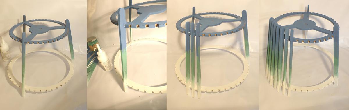 lampara degradada con pintura