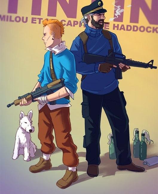 Tintín, Milou y el Cap. Haddock