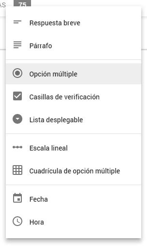 formularios de google tipos de respuestas