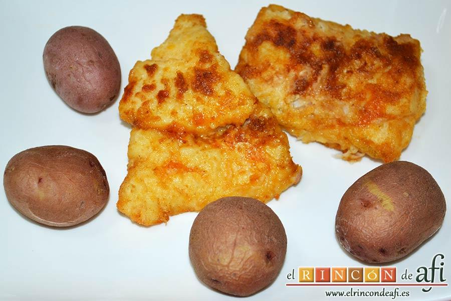 Bacalao rebozado con pimentón, sugerencia de presentación