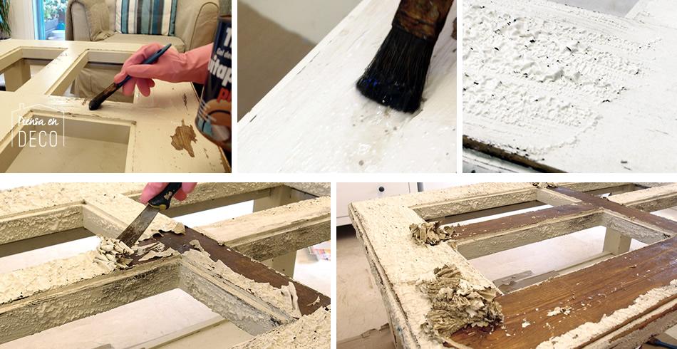 decapar pintura de una mesa