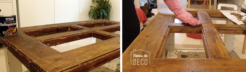 limpiar de restos la mesa tras decapar