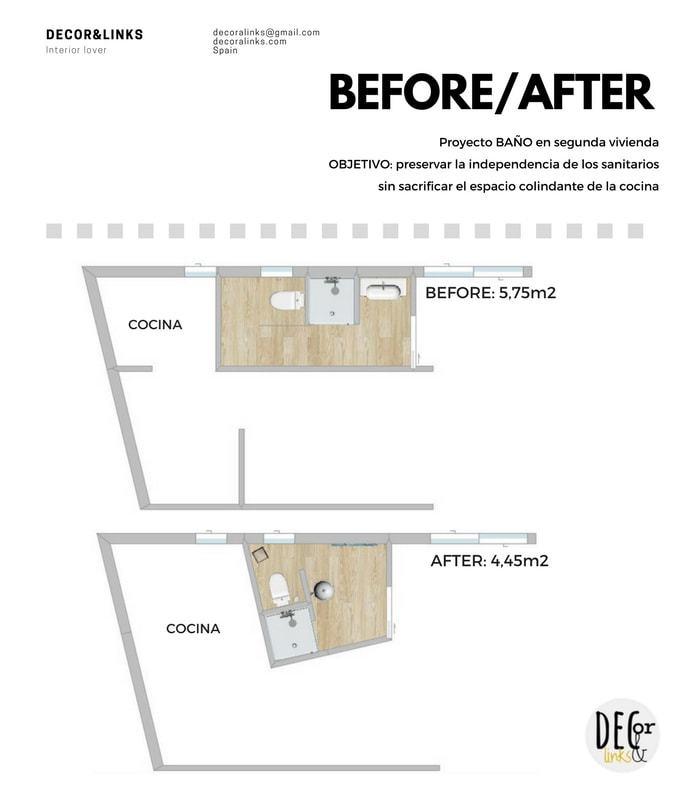 dos alternativas sobre plano para un mismo baño