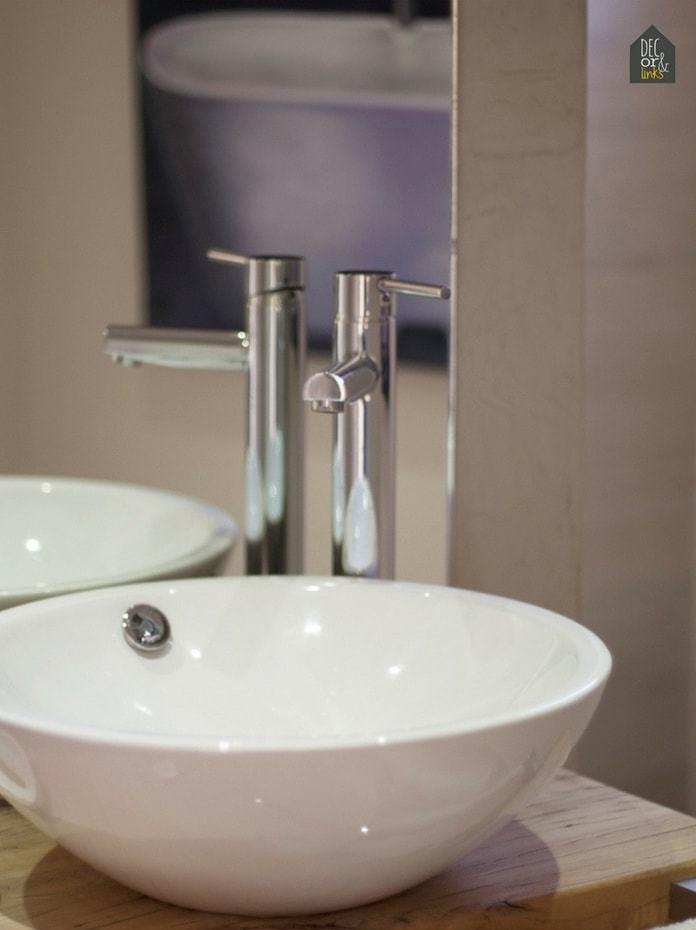 detalle del labavo sobre encimera volada