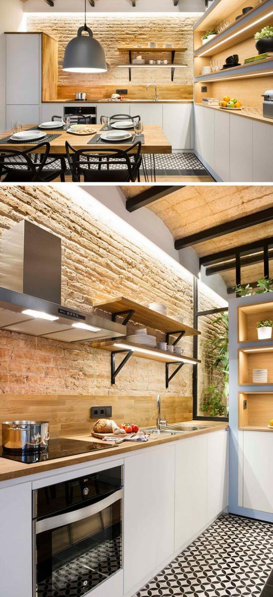 cocina pared de ladrillo
