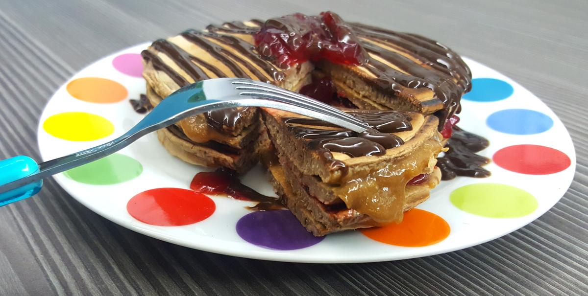 pancakes caramelo y fresa dieta 2