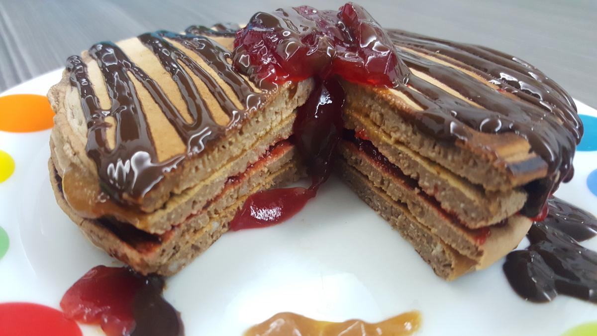 pancakes caramelo y fresa dieta 3