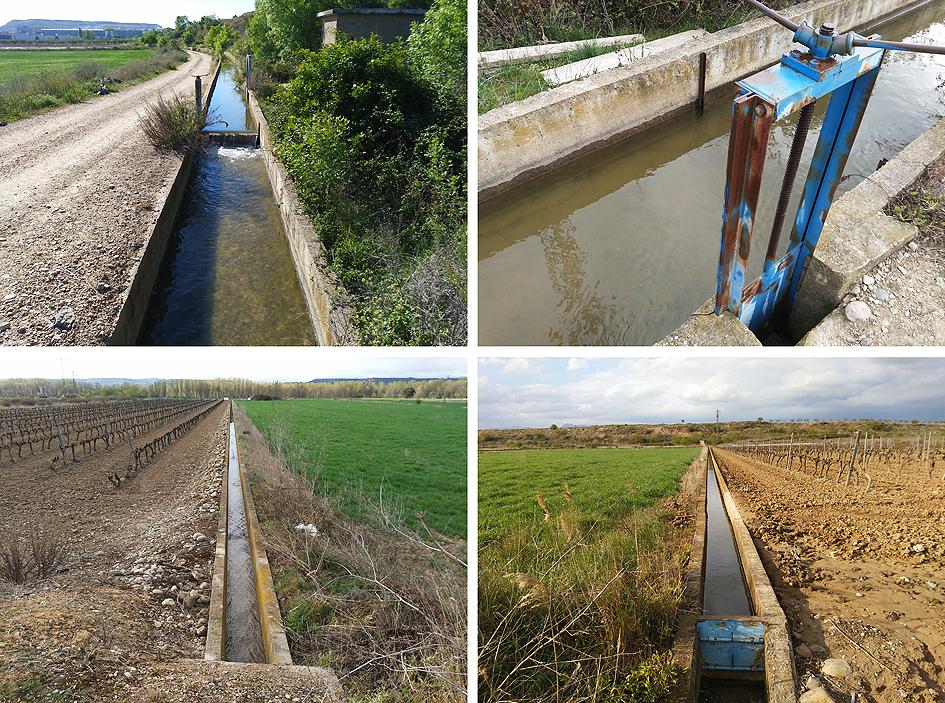 el canal de riego en la finca