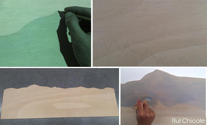 figuras geometricas en la pared de la habitación de los peques