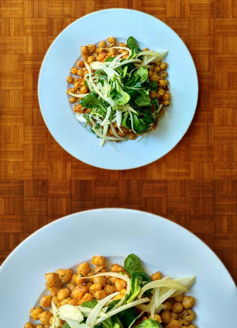 Ensalada de garbanzos salteados #platovegetariano