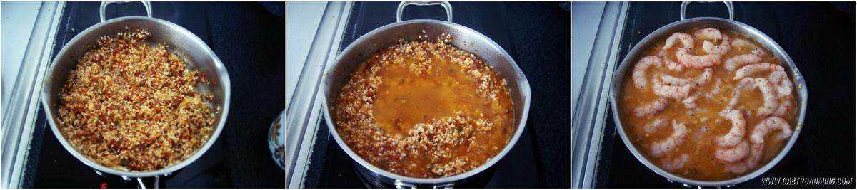 risotto de gambas y tomates semi secos