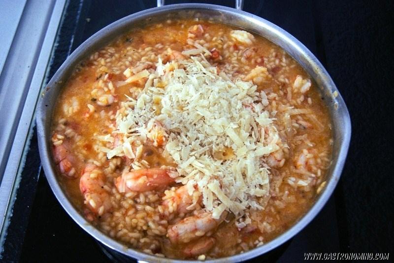 risotto de gambas y tomates semi secos