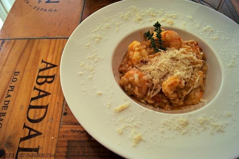 risotto de gambas y tomates semi secos