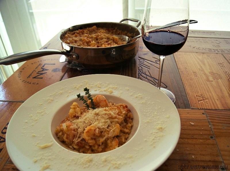 risotto de gambas y tomates semi secos