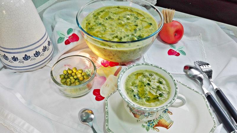 Receta crema de guisantes dos