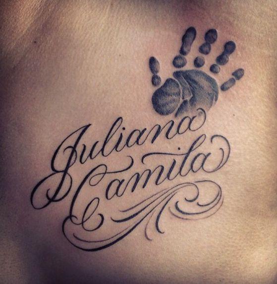 tatuarse el nombre de bebes