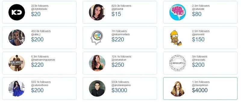 Comprar shoutouts de instagram