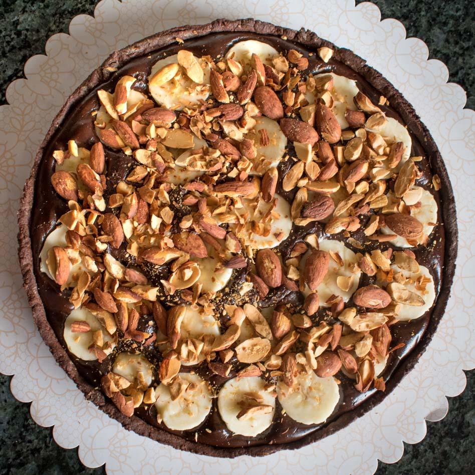 receta de tarta de platano y chocolate