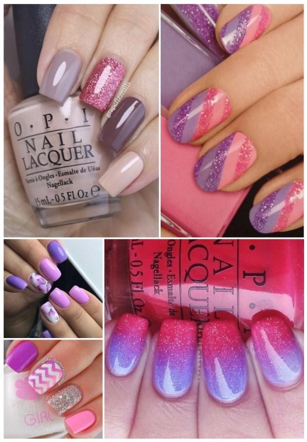 fotos de decoración de uñas en rosa