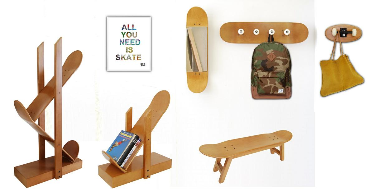 muebles con monopatines, el regalo para un fan del skate